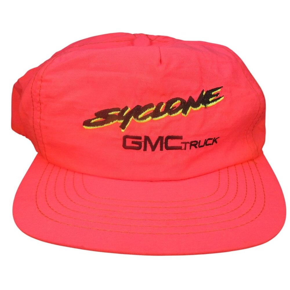 Vintage GMC Syclone Truck Snapback Hat Neon Pink Made in USA Excellent Rare
